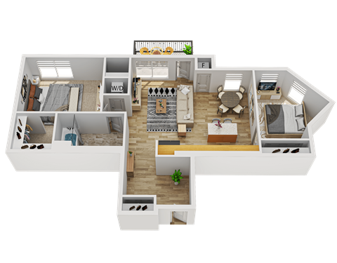 L Floor Plan at Wheaton 121, Wheaton, IL